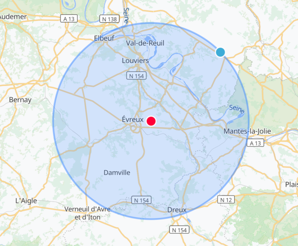 Carte de la zone d'intervention